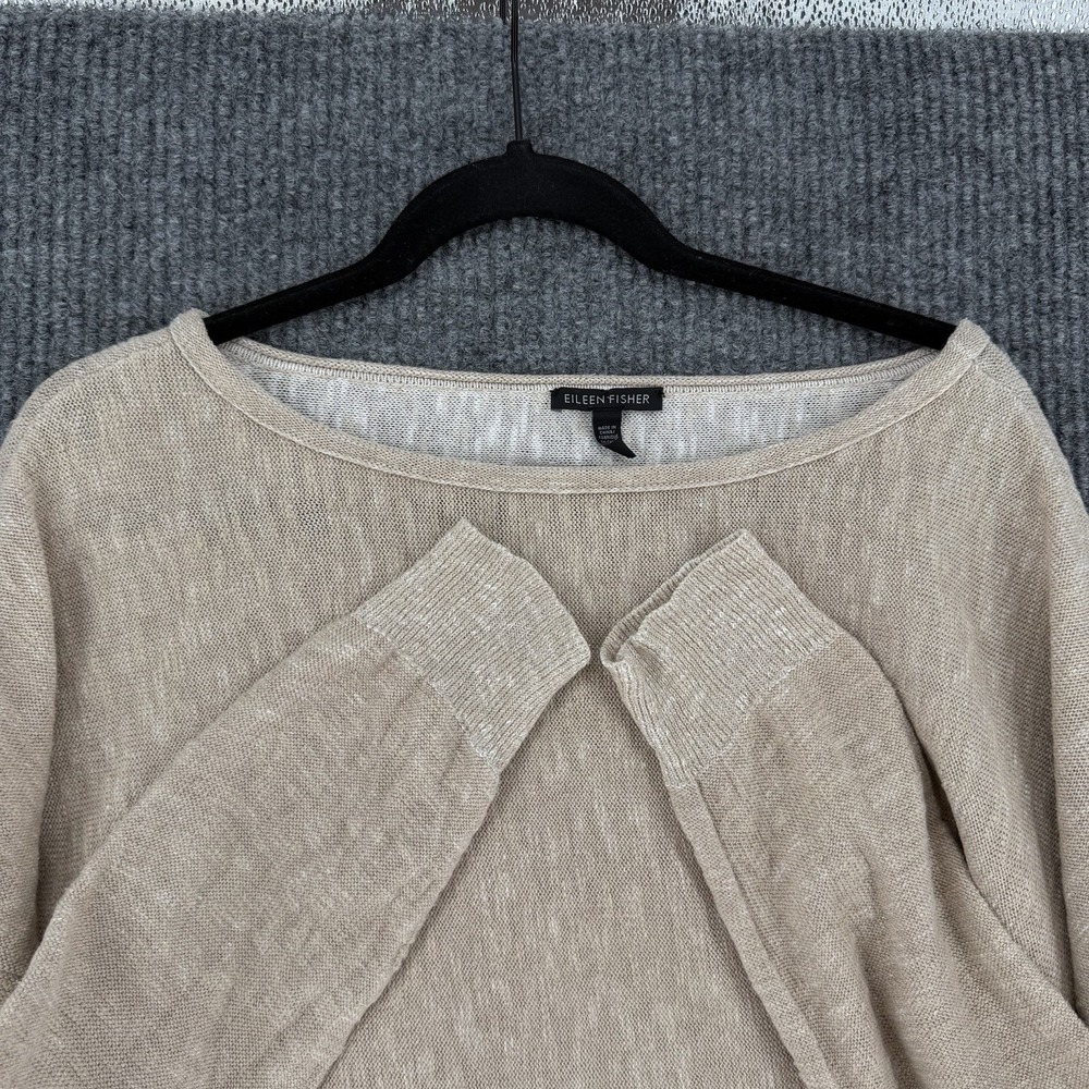 Eileen Fisher organic linen cotton boxy sweater XL lagenlook luxury minimalist - Picture 10 of 10